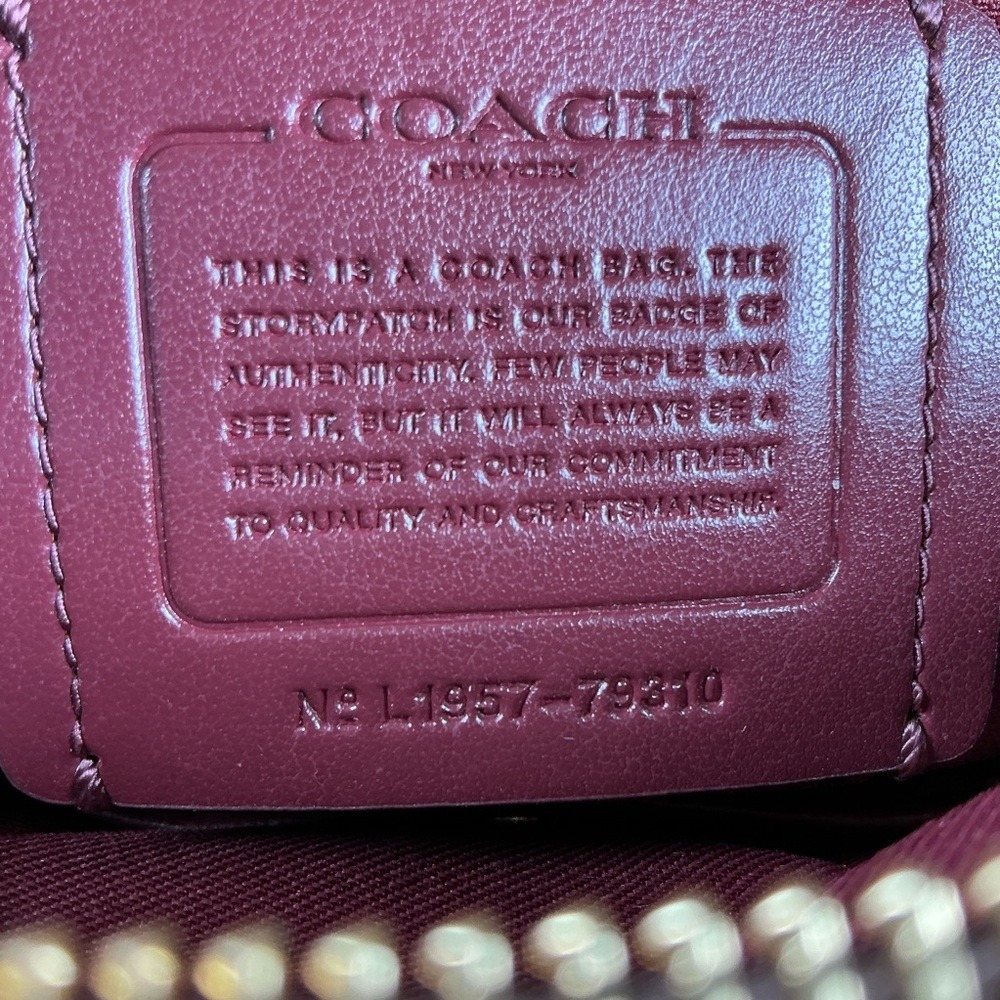 Coach Elise hand Crossbody Bag Brown Tan Signature Jacquard Satchel Fall Purse - Picture 9 of 10